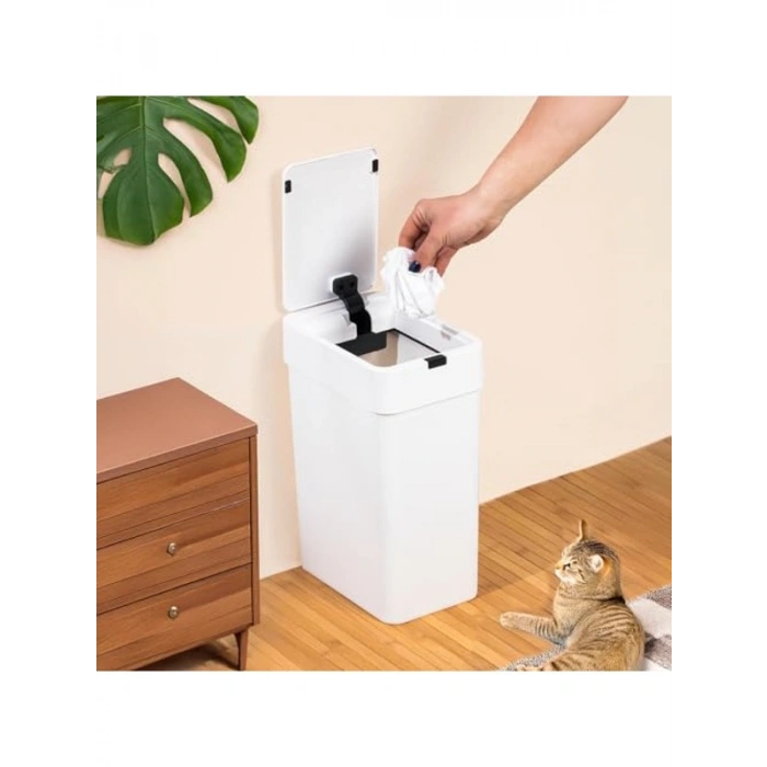 Hareket Sensörlü Banyo Mutfak Çöp Kovası, 9 litre Kapasite ile Sessiz Kullanım