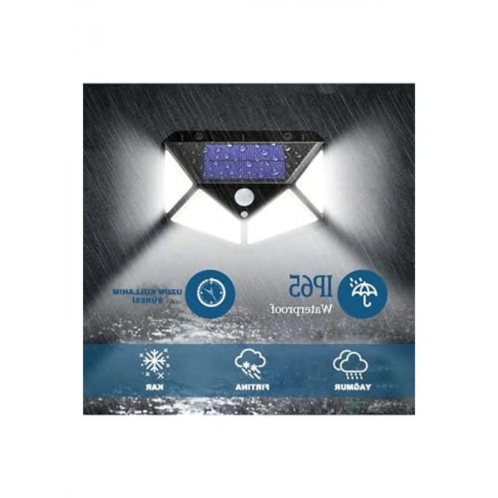 Hareket Sensörlü Güneş Enerjili Bahçe Aydınlatması, 100 LED ve 3 Mod