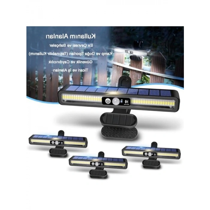 Hareket Sensörlü Güneş Enerjili LED Aydınlatma, Mandallı Tasarım