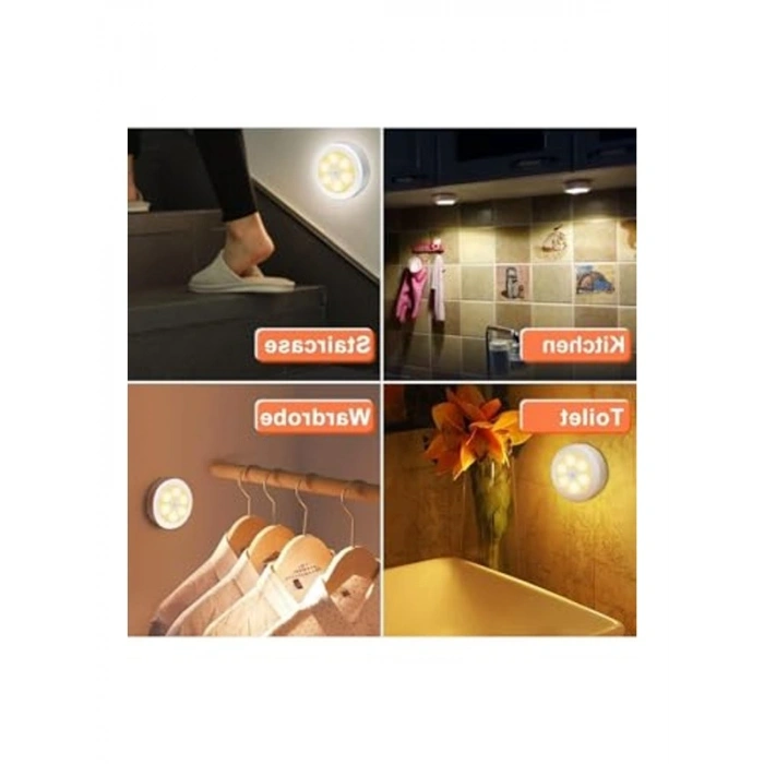 Hareket Sensörlü Şarjlı LED Lamba | Banyo ve Mutfak İçin Otomatik Aydınlatma