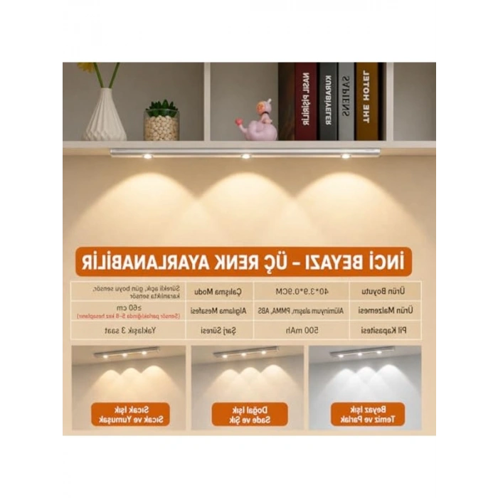Hareket Sensörlü Slim Led Aydınlatma, Dekoratif ve Dim Edilebilir