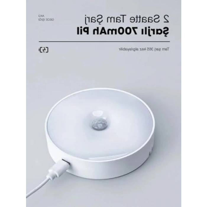 Hareket Sensörlü USB Şarj Edilebilir LED Gece Lambası