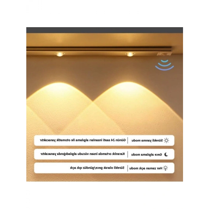 Harekete Duyarlı LED Gece Lambası, 40 cm Uzunluğunda, USB Şarjlı