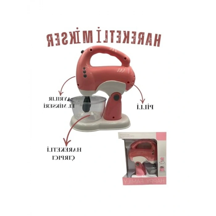 Hareketli Ayrılabilir El Mikseri - Mavi ve Pembe