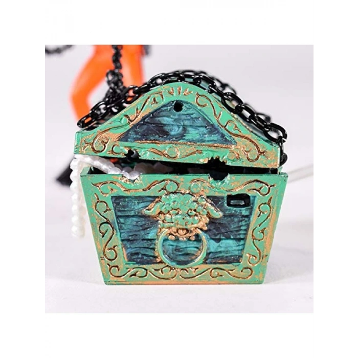 Hareketli Hazine Sandığı ve Dalgıç Temalı Akvaryum Dekoru, 4 İnç