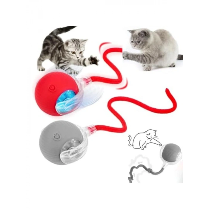 Hareketli Kuyruklu Otomatik Kedi Oyuncağı, USB Şarjlı 3 Mod