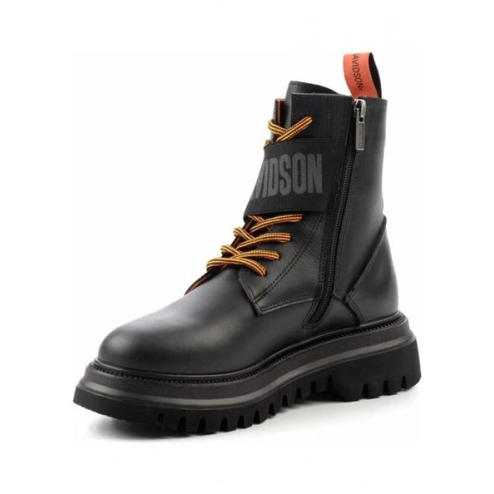 Harley Davidson Black Leather Kadın Bot Bootie Hakiki Deri HD0777055403 Konforlu Tasarım