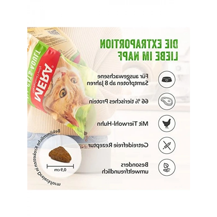 Hassas Kediler İçin Yüksek Et İçerikli Tavuklu Mama, 2 kg