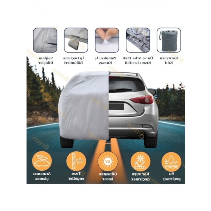 Hatchback Araçlar İçin Gri Oto Brandası, 3.75 Metreden Kısa
