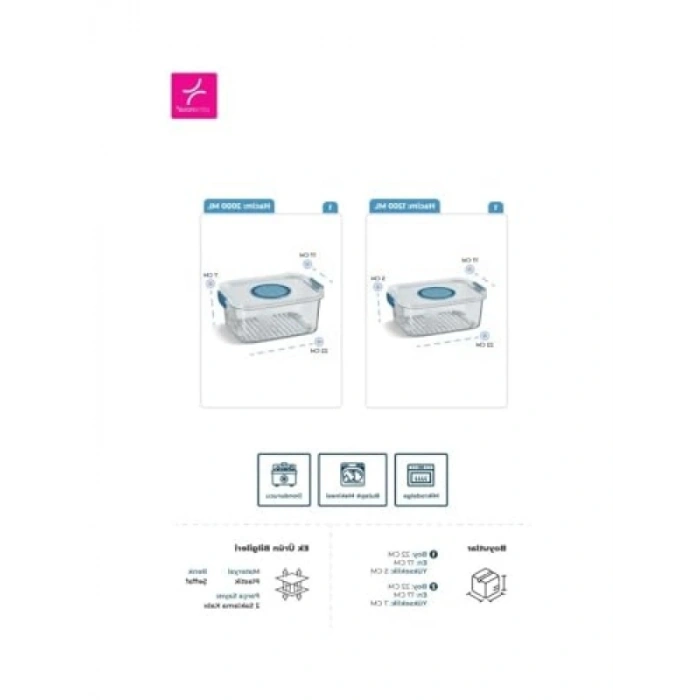 Hava Geçirmez 2li Saklama Kabı Seti