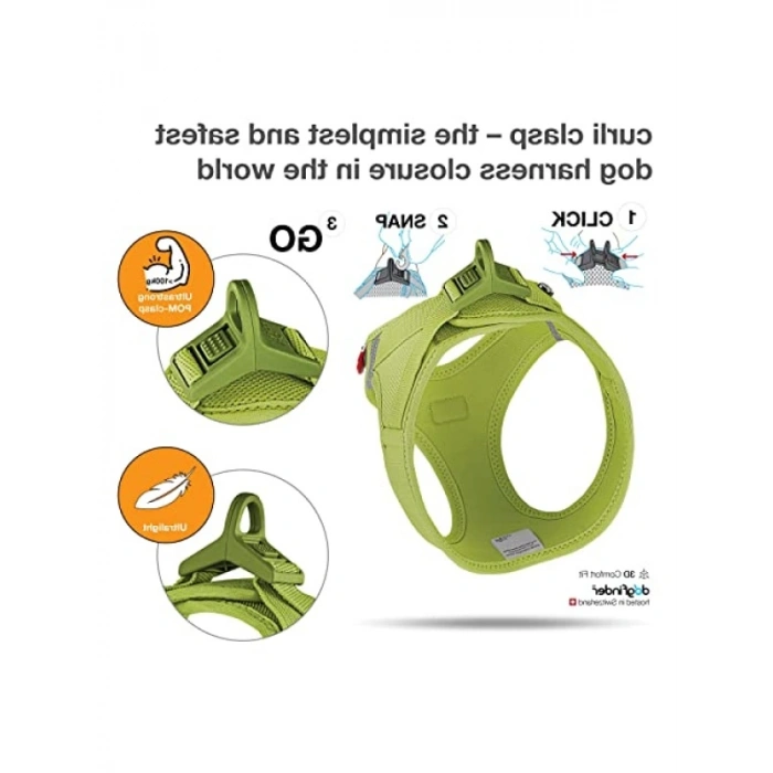 Hava Mesh Köpek Göğüs Tasması - L Beden, Lime Renk