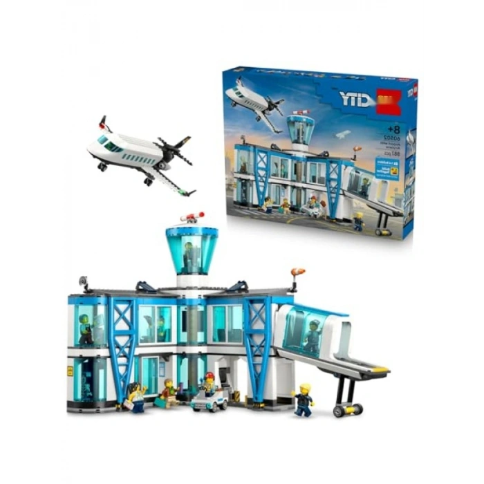 Havaalanı ve Uçak Yapım Seti - 9 Minifigür İçerir