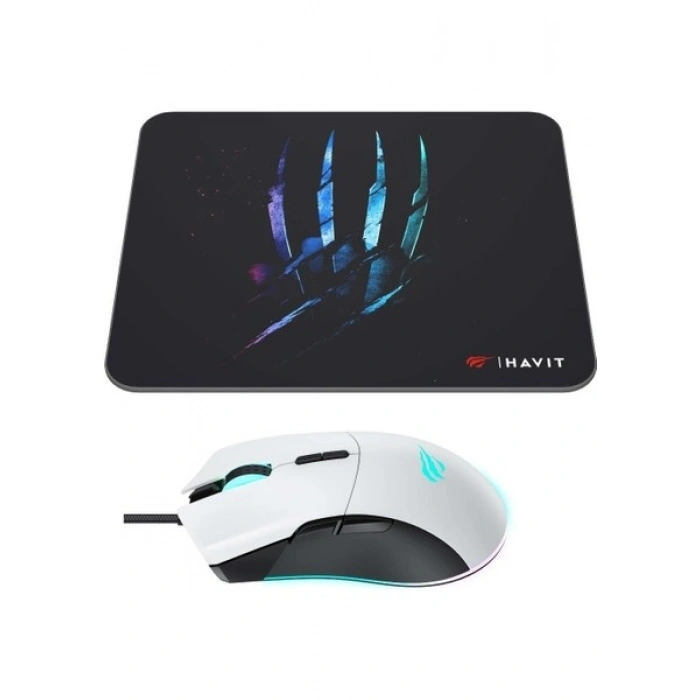 Havit Gamenote MS1037CM Rgb Ledli Makrolu 7200DPI Gaming Oyuncu Mouse + Mouse Pad