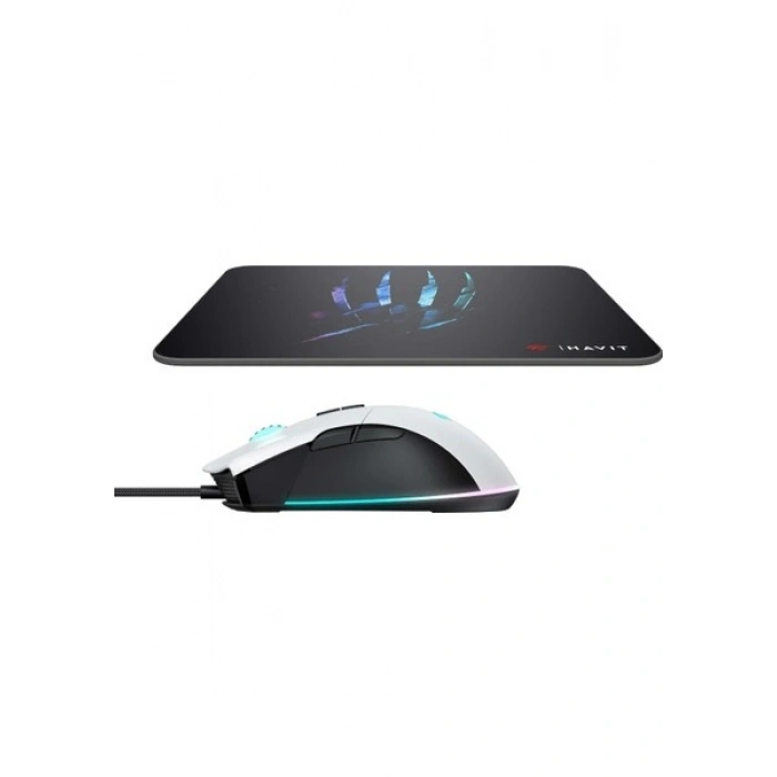 Havit Gamenote MS1037CM Rgb Ledli Makrolu 7200DPI Gaming Oyuncu Mouse + Mouse Pad