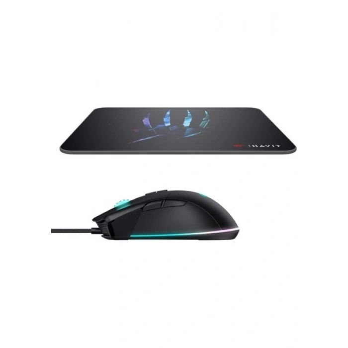 Havit Gamenote MS1037CM Rgb Ledli Makrolu 7200DPI Gaming Oyuncu Mouse + Mouse Pad