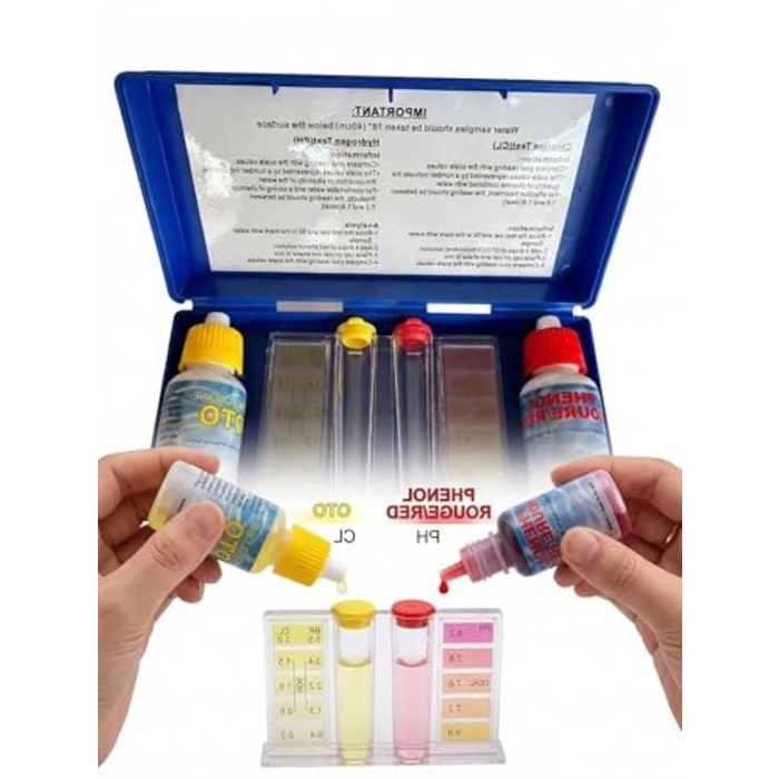 Havuz Suyu Test Kiti, Klor ve pH Ölçer Seti ile Profesyonel Kullanım