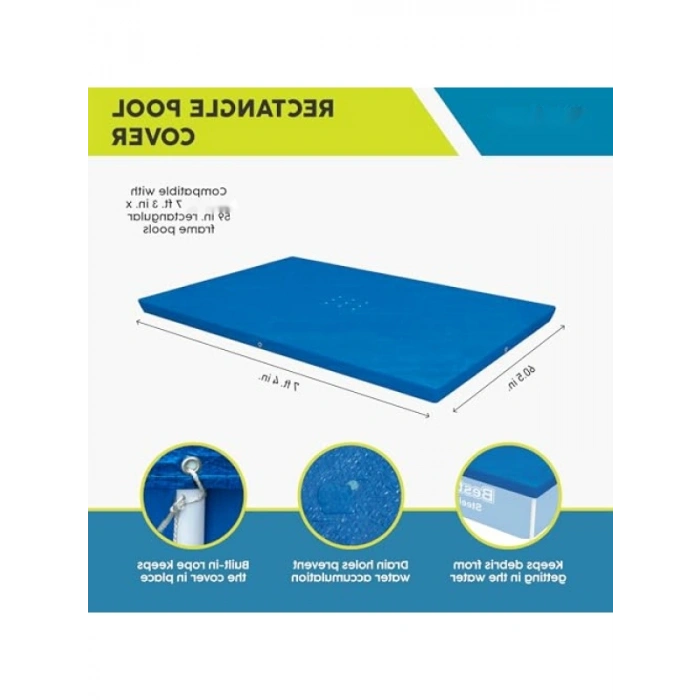 Havuz Üst Kapama Bezi - 221 cm x 150 cm, Drenaj Delikli