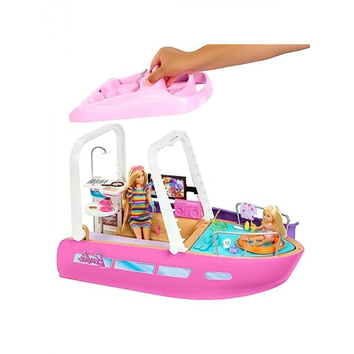 Havuzlu ve kaydıraklı tekne seti, Barbie oyun seti ve aksesuarlar