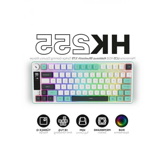 RGB Aydınlatmalı Kablosuz Gaming Klavye, Membran Yapı ile Konforlu Oyun Deneyimi