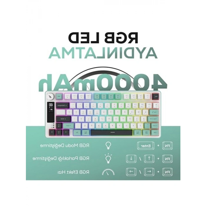RGB Aydınlatmalı Kablosuz Gaming Klavye, Membran Yapı ile Konforlu Oyun Deneyimi