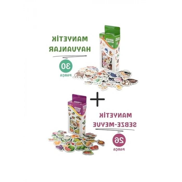 Hayvanlar ve Sebze Meyveler Eğitici Mıknatıslı Set