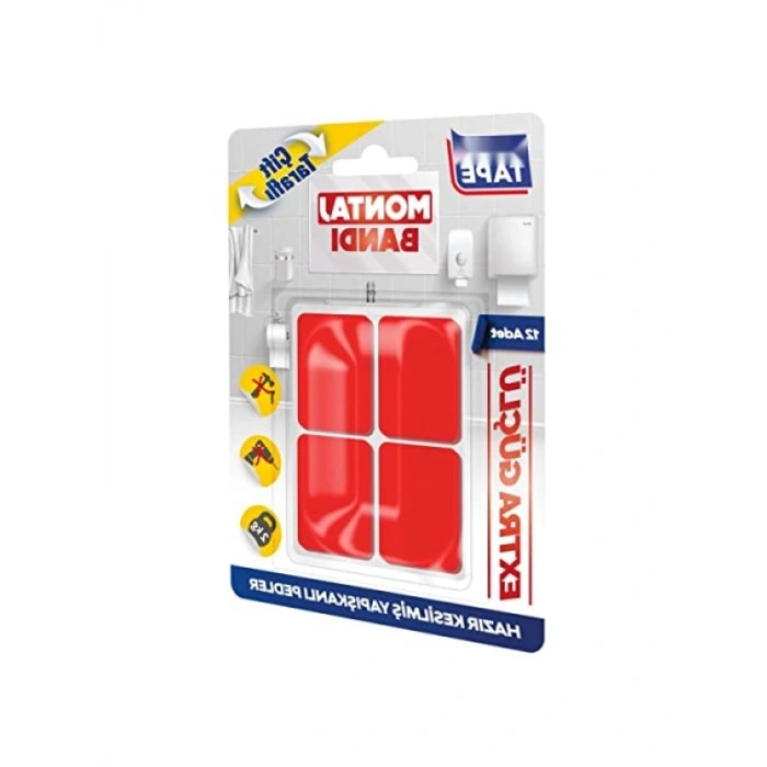 Hazır Kesilmiş Çift Taraflı Montaj Bandı, 12 Adet