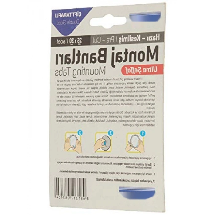 Hazır Kesilmiş Şeffaf Montaj Bandı - 12li Set