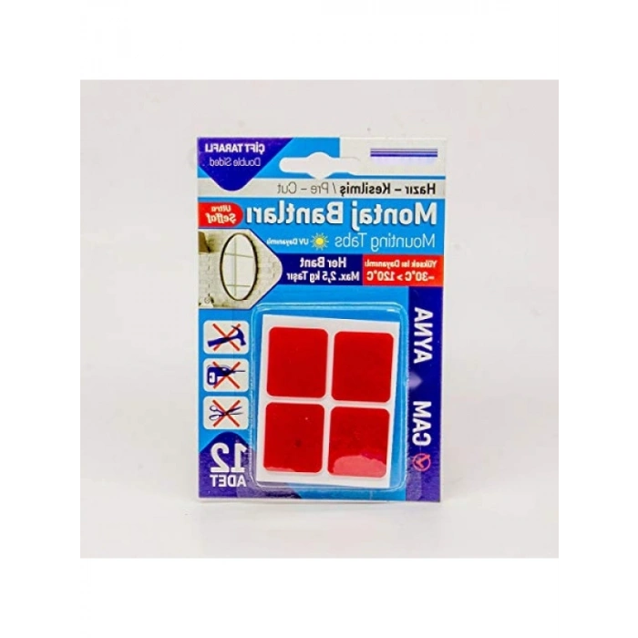 Hazır Kesilmiş Şeffaf Montaj Bandı - 12li Set