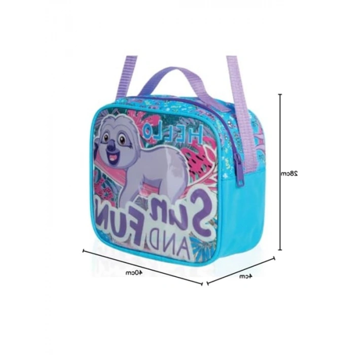 Hello Sloth Temalı Kids Beslenme Çantası, PVC Malzeme