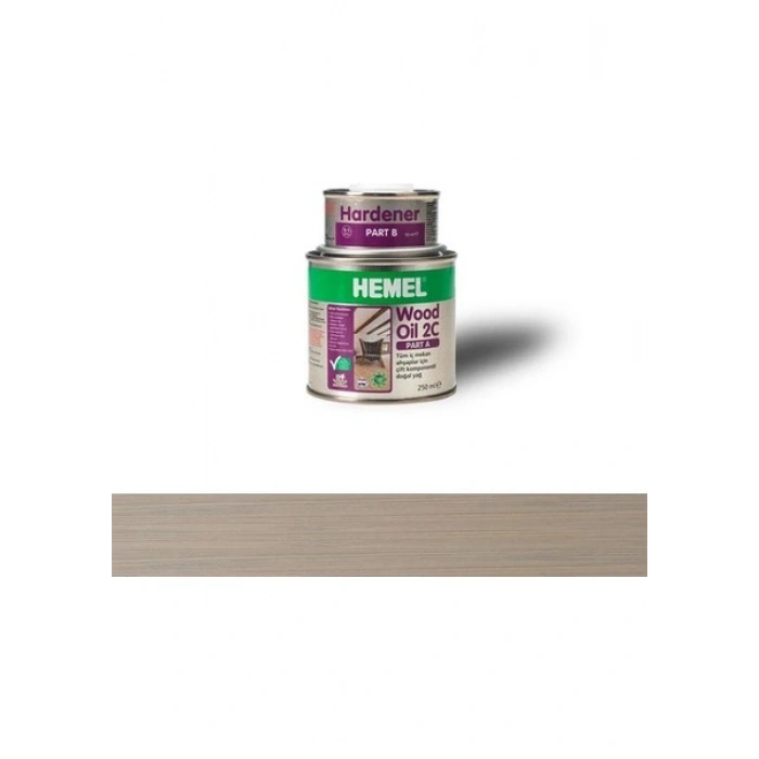 Hemel 15748 Wood Oil 2c Ahşap Için Doğal Yağ 300ML Light Grey