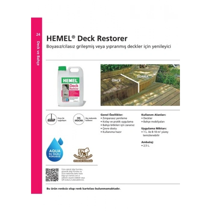 Hemel Deck Cleaner Temizleyici Deck Yüzey Temizleyici 2,5 Lt