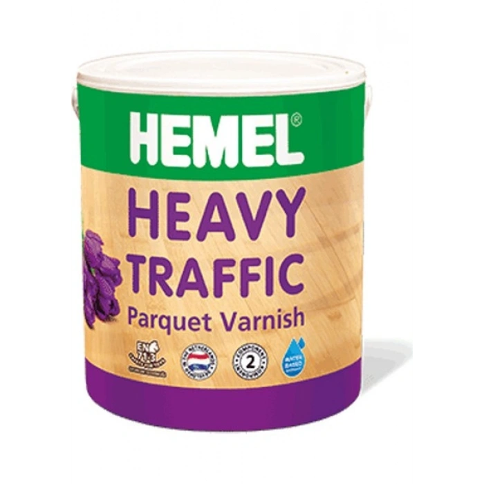 Hemel Heavy Traffic Çift Komp. Aqua Döşeme Cilası 5 Lt Ipek Mat