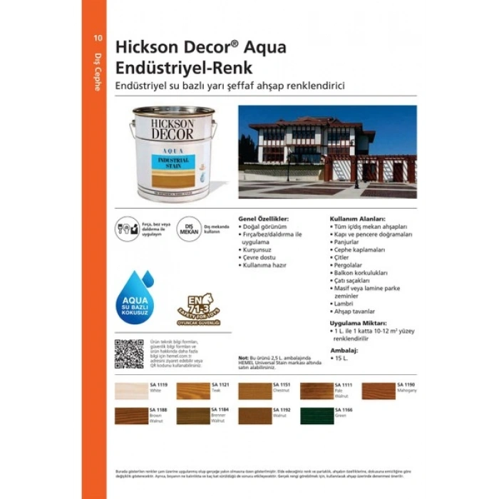 HEMEL PRİME SU BAZLI - AQUA DEKORATİF İÇ-DIŞ MEKAN RENK 15 LT +