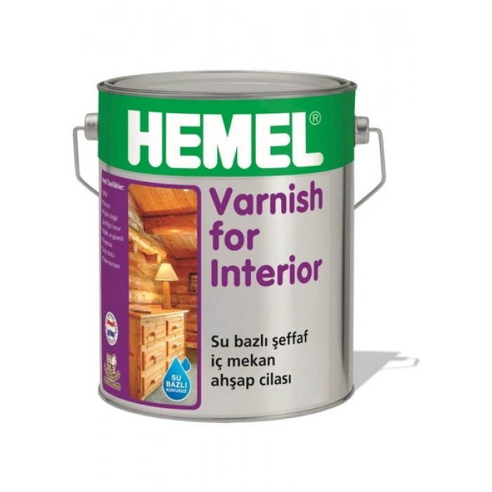 Hemel Varnish For İnterior 2.5 Lt Su Bazlı Şeffaf İç Mekan Ahşap Cilası