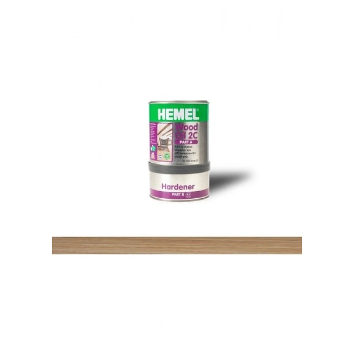 Hemel Wood Oil 2c A+B Bileşen Ahşap Yağı Şeffaf 0,9 Lt