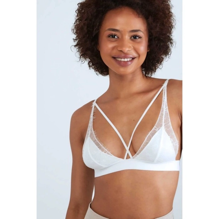 Herita Beyaz Pure Fides Dantelli Bralet