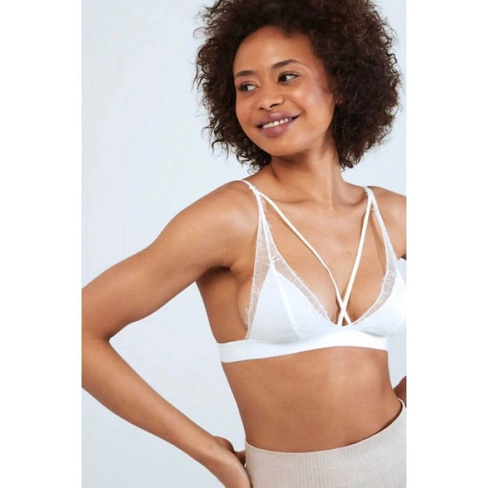 Herita Beyaz Pure Fides Dantelli Bralet