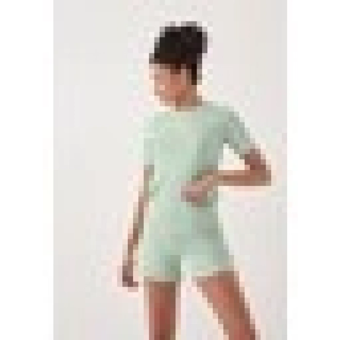 Herita Crop Pijama Sort Takim - Mint