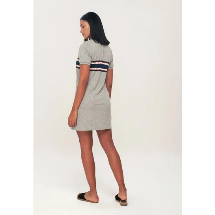 Herita Gri Polo Yaka Elbise