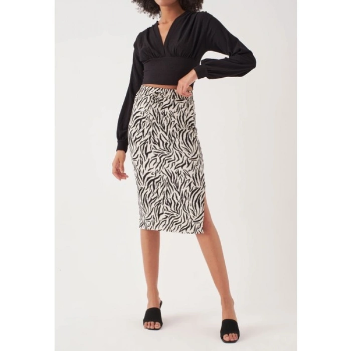 Herita Zebra Desenli Etek