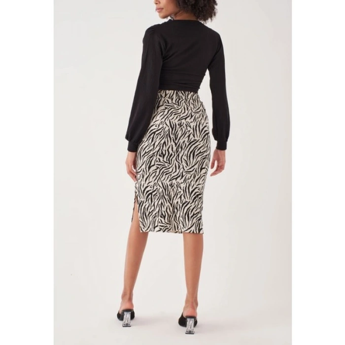 Herita Zebra Desenli Etek