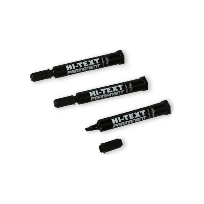 Hi-Text Permanent 830PC Kesik Uçlu Siyah Markör Kalem 12li