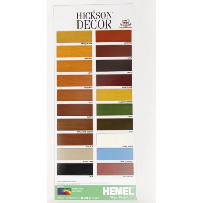 Hickson Dekor Plus Wood Stain Walnut 5 Lt Ahşap Boyası Sovent Bazlı