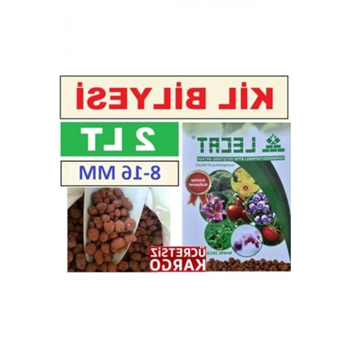 Hidroponik Kil Bilyesi Seti, 2 Lt ve 8-16 mm Boyutları ile