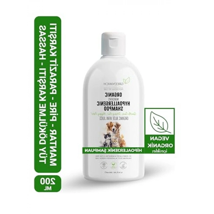 Hipoalerjenik Pet Şampuanı, Köpek ve Kedi İçin, 200ml