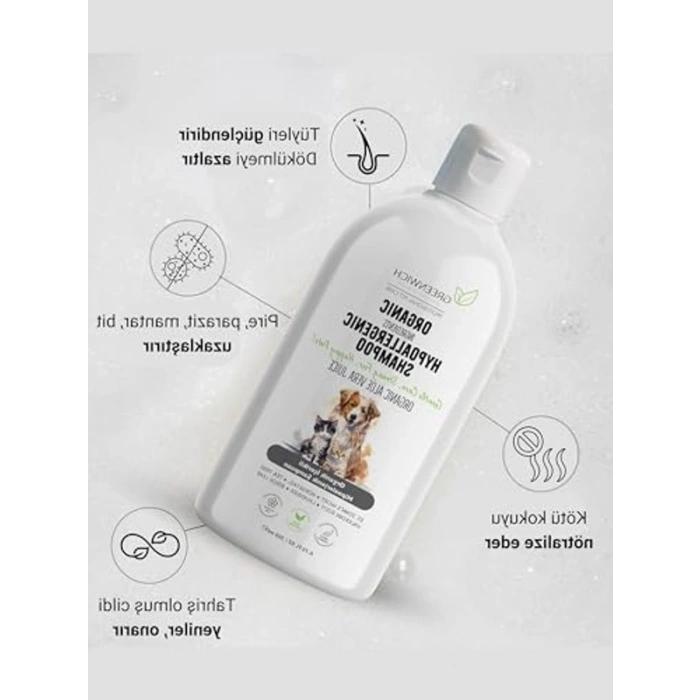Hipoalerjenik Pet Şampuanı, Köpek ve Kedi İçin, 200ml