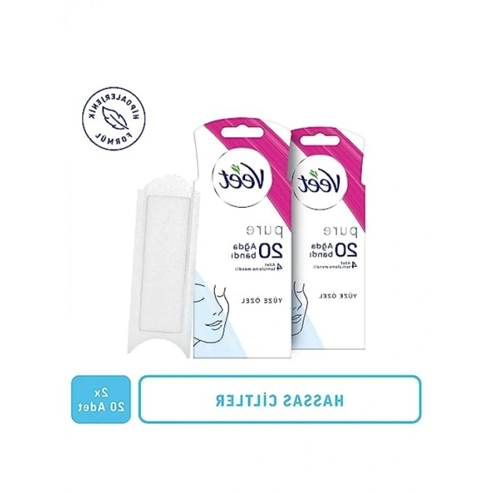 Hipoalerjenik Yüz Ağda Bandı 2 x 20 Adet Hassas Ciltler İçin