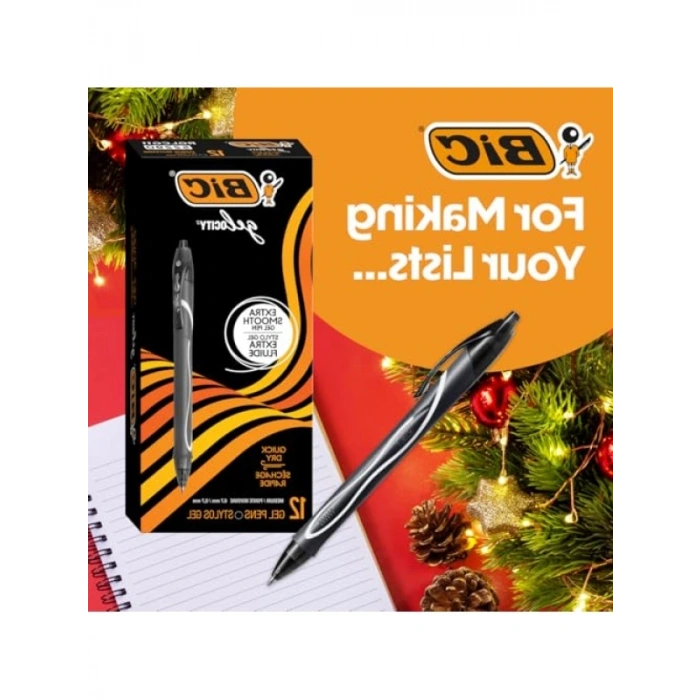 Hızlı Kuruyan Jel Kalem, 12li Kutu, Siyah