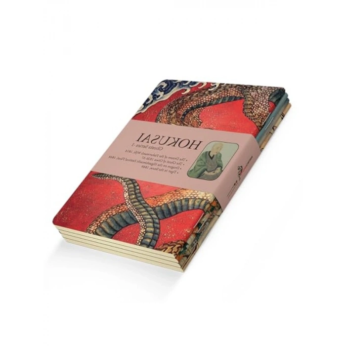 Hokusai Temalı 4lü Çizgisiz Defter Seti, A6 Boyut, 192 Sayfa
