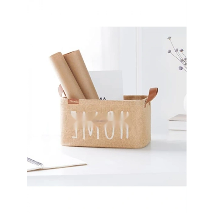 Home Sweet Home Baskılı Jüt Sepet - 30x21x18 cm